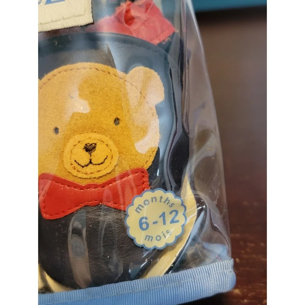 Robeez Baby Boy‎ Classic Moccasin Bear Crib Shoes NWT 6-12M